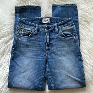 Paige Brigitte Distressed Straight Leg Jeans